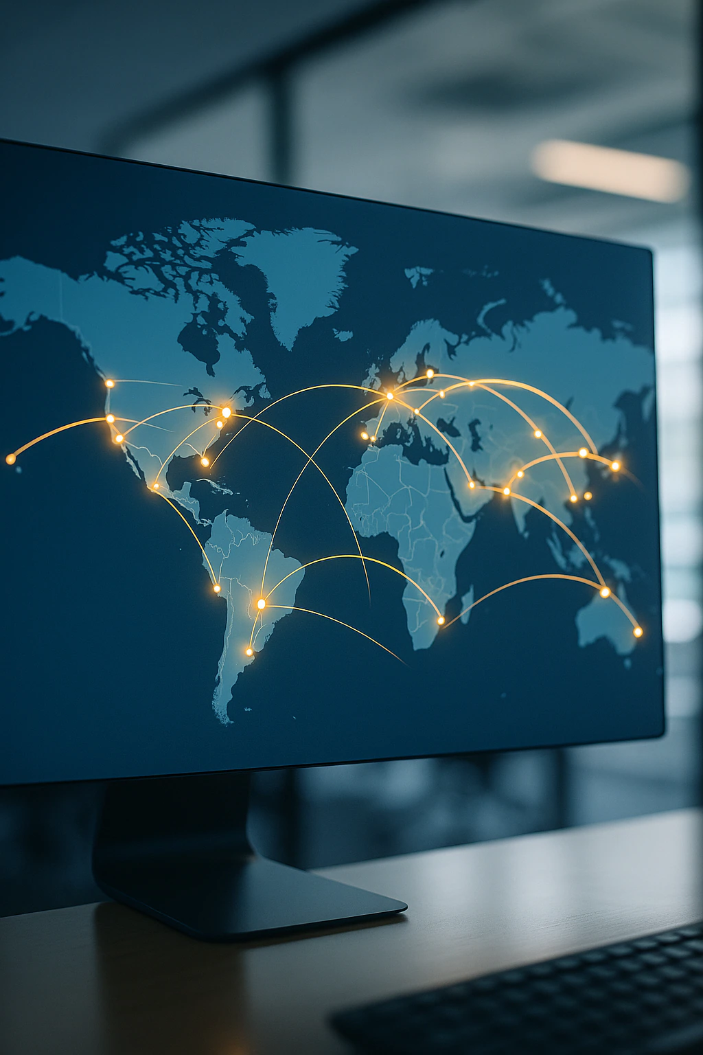 Symbolische Darstellung vernetzter Unternehmensstandorte